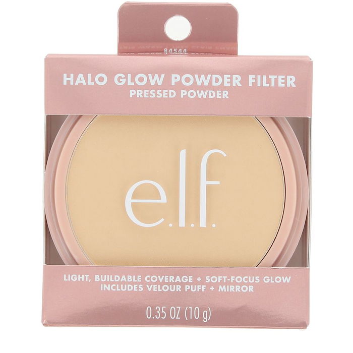 Elf Cosmetics Halo Glow Maquillaje en Polvo Compacto #Fair Warm 10 g - Efecto Filtro, Suave, Control de Brillo y Poros para un Acabado Radiante
