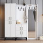 Hanah Home Recibidor Blanco 180x200x35cm Tablero de Partículas Melamina con Perchero Organizador