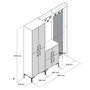 Hanah Home Recibidor Blanco 180x200x35cm Tablero de Partículas Melamina con Perchero Organizador