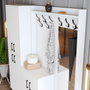 Hanah Home Recibidor Blanco 180x200x35cm Tablero de Partículas Melamina con Perchero Organizador