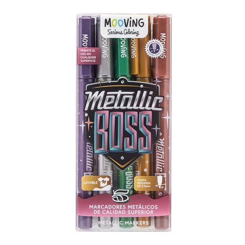 MOOVING Estuche de 5 Rotuladores de Fibra en Colores Metálicos MOOVING Estuche de 5 Rotuladores de Fibra en Colores Metálicos
