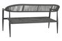 DKD Home Decor Sofá Terraza y Jardín Ratán Aluminio Negro Gris Oscuro 55 x 76 x 131 cm