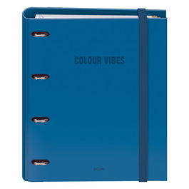 Carpebloc Dohe Colour Vibes A4 4 Anillas Mixtas 35 Mm Con Recambio 100Hj. 90Gr. Cuadric.5X5 Azul