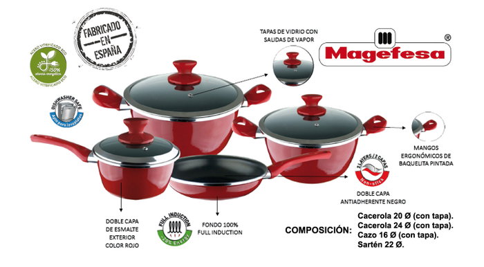 MAGEFESA Batería Finstock ESP-FIT Roja de 7 Piezas MAGEFESA Batería Finstock ESP-FIT Roja de 7 Piezas