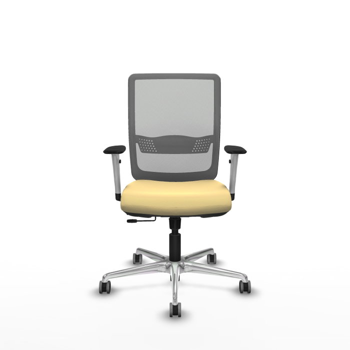 PIQUERAS Y CRESPO Silla de oficina Haches con mecanismo Sincro/Traslack, Crema y Gris