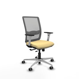 PIQUERAS Y CRESPO Silla de oficina Haches con mecanismo Sincro/Traslack, Crema y Gris