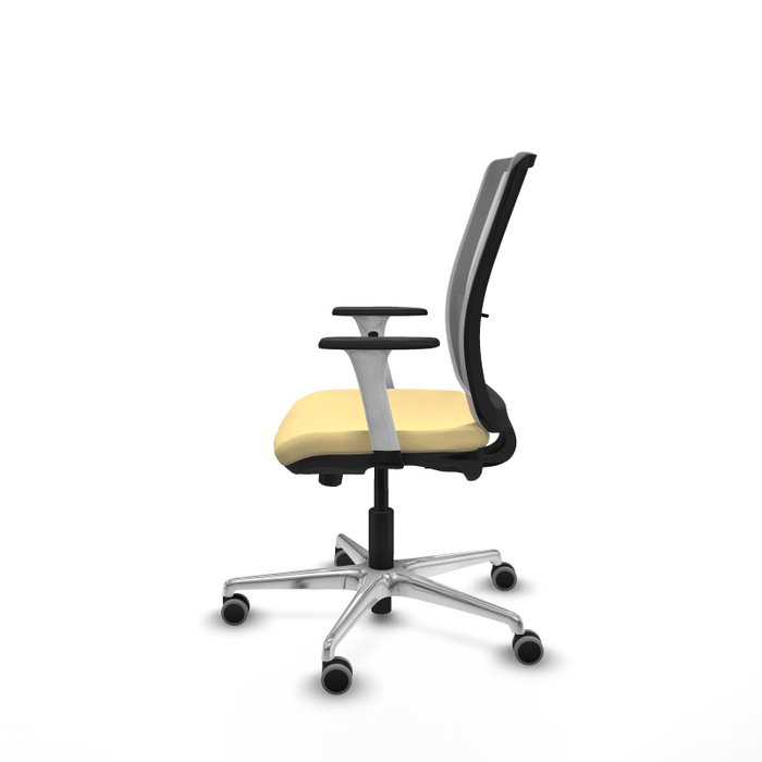 PIQUERAS Y CRESPO Silla de oficina Haches con mecanismo Sincro/Traslack, Crema y Gris