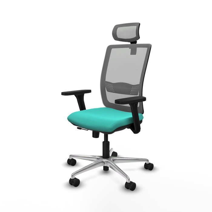 PIQUERAS Y CRESPO Silla de oficina Haches Turquesa y Gris PIQUERAS Y CRESPO Silla de oficina Haches Turquesa y Gris