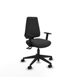 PIQUERAS Y CRESPO Silla de oficina Elche, mecanismo Asincro, Similpiel Gris oscuro