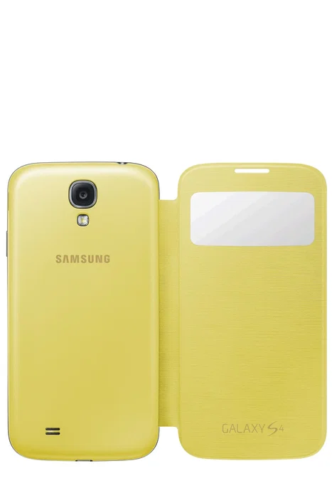Samsung Galaxy S4 S View Cover - Funda Libro con Pantalla Visible para Notificaciones - Amarillo