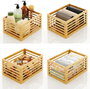 Confortime Set de 3 Cajas de Organización en Bambú, 25.5x14.8x10 cm y 27.6x cm (4 Unidades)