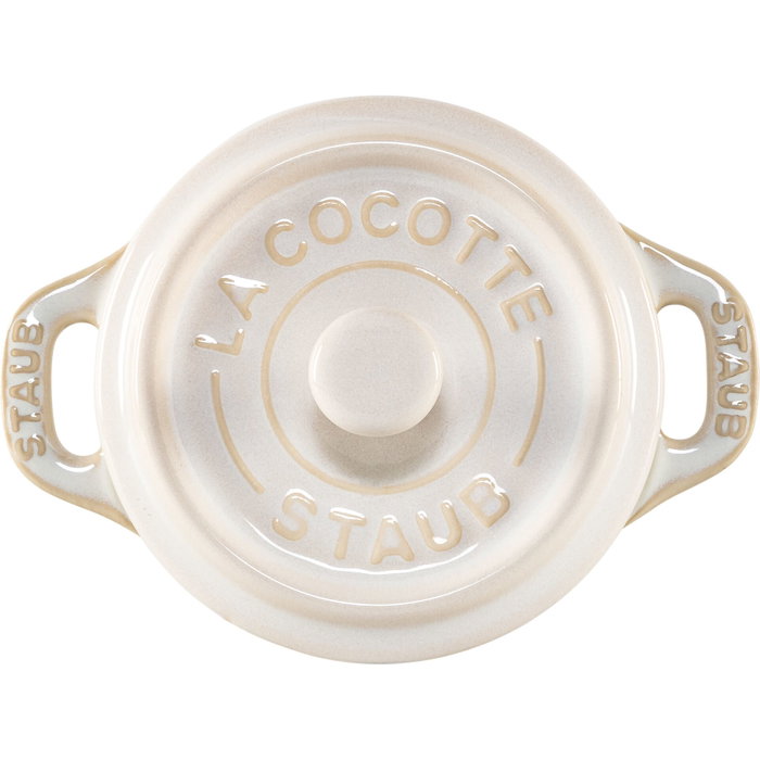 Staub Mini Cocotte Set de 4 Piezas Redondas, Cerámica, Marfil