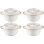 Staub Mini Cocotte Set de 4 Piezas Redondas, Cerámica, Marfil