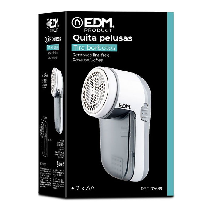 Edm Quita Pelusas a Pilas Blanco Polipropileno 6 x 7,7 x 13,5 cm