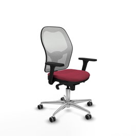 PIQUERAS Y CRESPO Silla de oficina Jorquera con mecanismo Sincro, Granate y Blanco