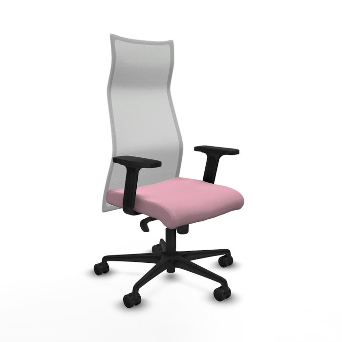 PIQUERAS Y CRESPO Sillón Albacete con Mecanismo Sincro, Tela Rosa y Malla Blanca PIQUERAS Y CRESPO Sillón Albacete con Mecanismo Sincro, Tela Rosa y Malla Blanca