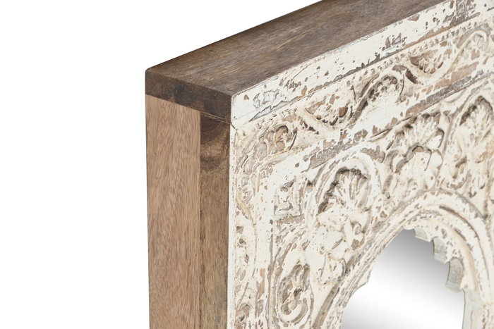 DKD Home Decor Espejo Mango 60x6x87 Tallado Blanco DKD Home Decor Espejo Mango 60x6x87 Tallado Blanco