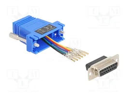 DeLOCK 67090 Adaptador D-Sub 15 Hembra a RJ12 Hembra Azul
