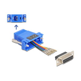 DeLOCK 67090 Adaptador D-Sub 15 Pin Hembra a RJ12 Hembra Azul