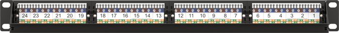 MicroConnect PP-004 Panel de Parcheo UTP Cat.6 Dual IDC 19" 24 Puertos para Rack