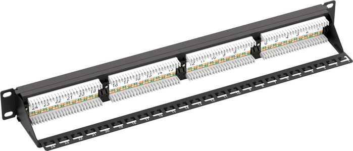 MicroConnect PP-004 Panel de Parcheo UTP Cat.6 Dual IDC 19" 24 Puertos para Rack