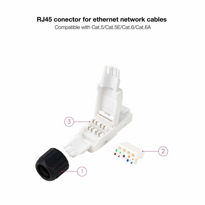 Nanocable Conector RJ45 UTP Cat.6A Auto-Crimpable (10 Unidades) Blanco Nanocable Conector RJ45 UTP Cat.6A Auto-Crimpable (10 Unidades) Blanco