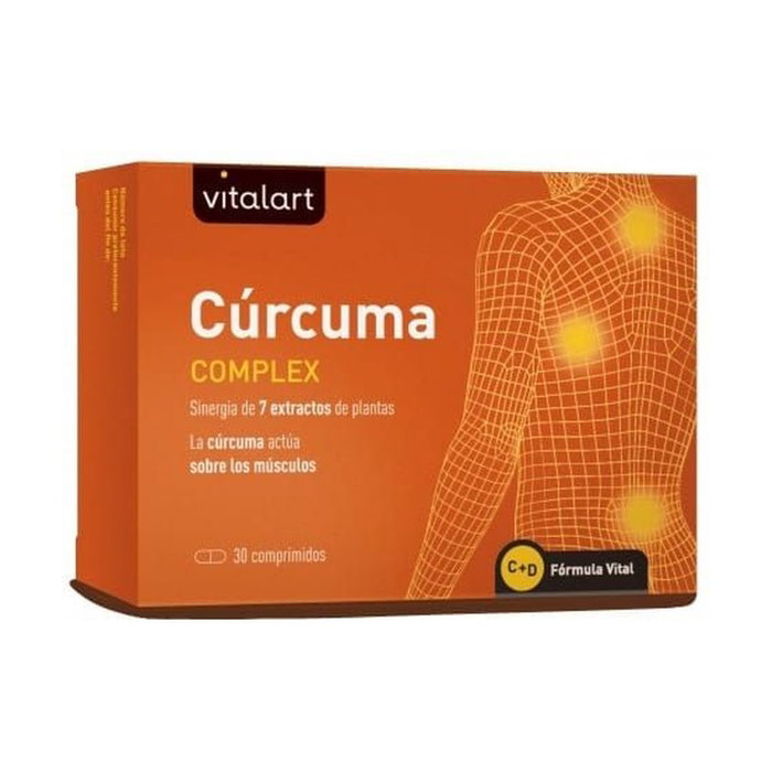 Vitalart Cúrcuma Complex 30 comprimidos. Complemento alimenticio con 6 extractos de plantas para máxima potencia