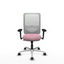 PIQUERAS Y CRESPO Silla de oficina Zulema con mecanismo Sincro, Rosa y Blanco