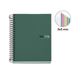 Bloc Miquelrius The Original Notebook 6 Micro.Tapa Pp A6 150H 70G Cuadric.5X5 Kaki (Set de 5)