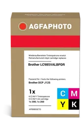 Agfa Photo Compatible Brother LC-985 Multipack Negro / Cian / Magenta / Amarillo (LC985VALBPDR, 1080 Páginas)