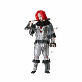 Atosa Disfraz Payaso Macabro Gris con Detalles Rojos para Hombre Adulto
