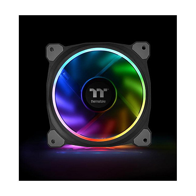 Thermaltake Riing Plus 14 LED RGB Radiator Fan TT Premium Black Pack de 3 unidades, Gris Thermaltake Riing Plus 14 LED RGB Radiator Fan TT Premium Black Pack de 3 unidades, Gris