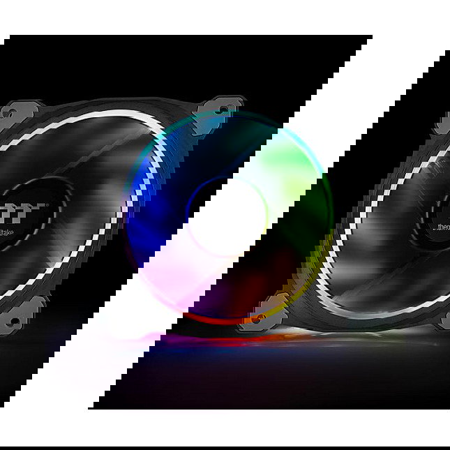 Thermaltake Riing Plus 14 LED RGB Radiator Fan TT Premium Black 3 Pack 140mm