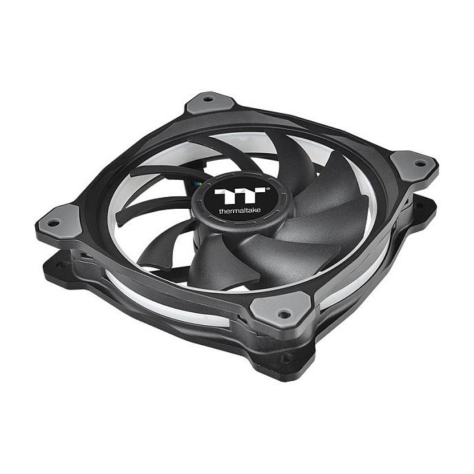 Thermaltake Riing Plus 14 LED RGB Radiator Fan TT Premium Black Pack de 3 unidades, Gris Thermaltake Riing Plus 14 LED RGB Radiator Fan TT Premium Black Pack de 3 unidades, Gris