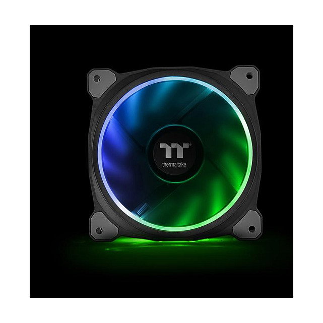 Thermaltake Riing Plus 14 LED RGB Radiator Fan TT Premium Black Pack de 3 unidades, Gris Thermaltake Riing Plus 14 LED RGB Radiator Fan TT Premium Black Pack de 3 unidades, Gris