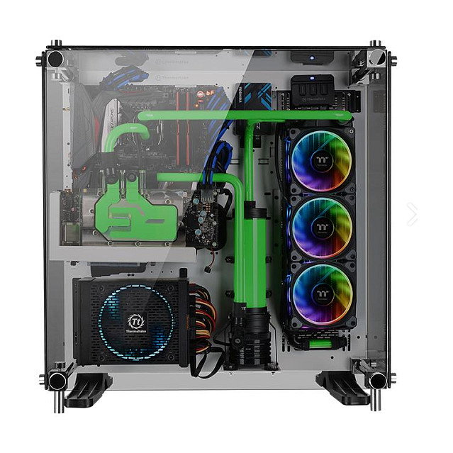 Thermaltake Riing Plus 14 LED RGB Radiator Fan TT Premium Black Pack de 3 unidades, Gris Thermaltake Riing Plus 14 LED RGB Radiator Fan TT Premium Black Pack de 3 unidades, Gris