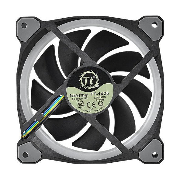 Thermaltake Riing Plus 14 LED RGB Radiator Fan TT Premium Black 3 Pack 140mm