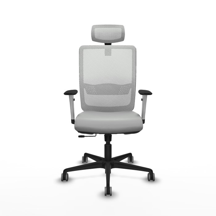 PIQUERAS Y CRESPO Silla de oficina Haches con mecanismo Sincro/Traslack Gris claro y Blanco PIQUERAS Y CRESPO Silla de oficina Haches con mecanismo Sincro/Traslack Gris claro y Blanco