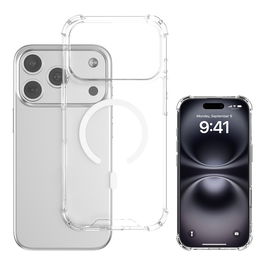 4smarts Funda Ibiza Híbrida para Apple iPhone 17 Pro Max - Transparente, Protección Anti-Golpes hasta 1.2m, Compatible con MagSafe