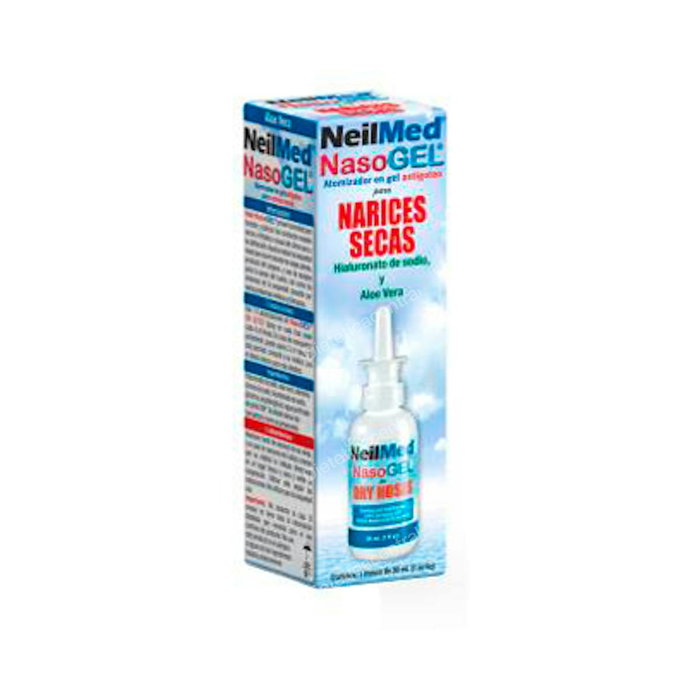 Neilmed Nasogel Spray Gel Nasal con Hialuronato de Sodio, Hidratante para Sequedad Nasal por Aire Seco, CPAP o Rinitis, 30 ml