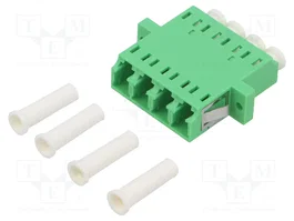 LogiLink Fiber Adapter LC Quad con brida, verde, 12 piezas