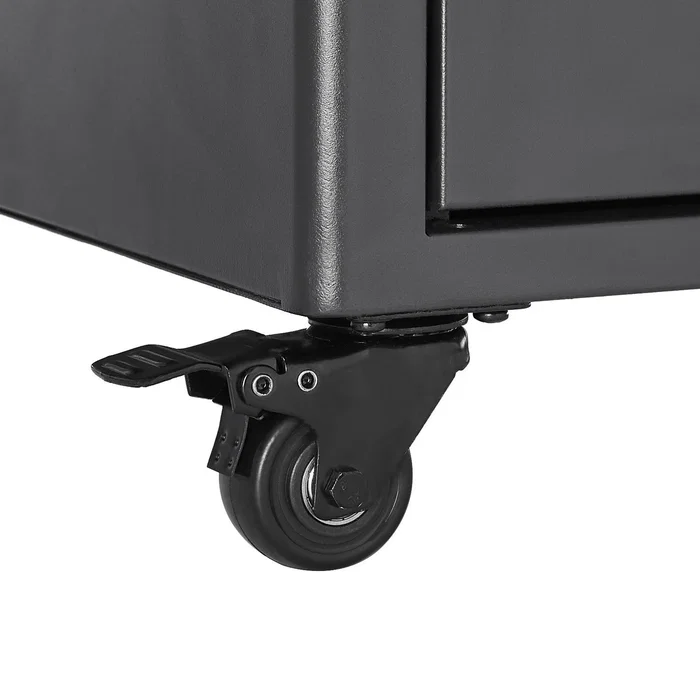 V7 Kit de Ruedas Giratorias RM4CASTERS-1E, Accesorio para Bastidor de Armario o Estación de Carga (4 Ruedas, Negro, Herramientas Incluidas)