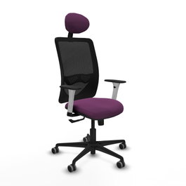 PIQUERAS Y CRESPO Silla de oficina Zulema con Mecanismo Sincro, Morado y Negro