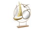 DKD Home Decor Decoración de Metal y Espejo Velero Dorado 53x9x67