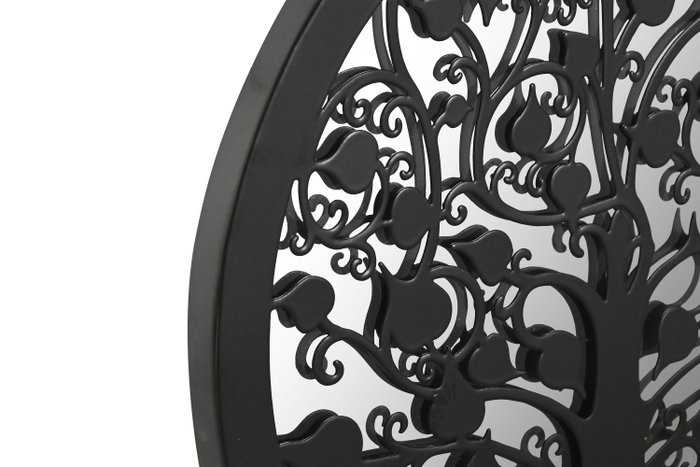DKD Home Decor Decoración de Pared Árbol Negro Metal y Espejo 25x25 cm