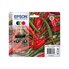 Epson Multipack de 4 Tintas Originales 503 (Negro, Cian, Magenta, Amarillo) C13T09Q64020