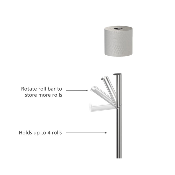 Joseph Joseph EasyStore Luxe Soporte 2 en 1 para Papel Higiénico en Acero Inoxidable