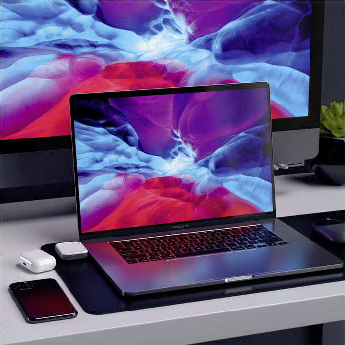 Satechi USB-C Wireless Charging Dock para AirPods, Blanco / Gris