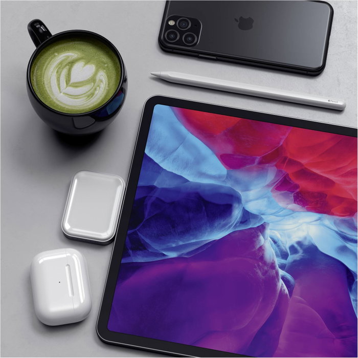 Satechi USB-C Wireless Charging Dock para AirPods, Blanco / Gris