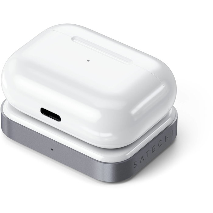 Satechi USB-C Wireless Charging Dock para AirPods, Blanco / Gris